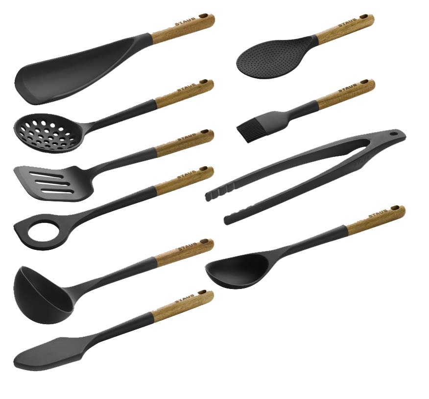 Staub Küchenhelfer-Set Silikon/Holz, 11-tlg