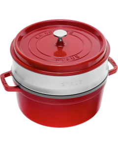 Runde Cocotte mit Dämpfeinsatz, Ø24cm