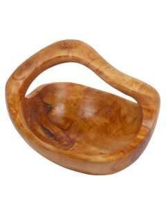 Olivenholz Nussschale mit Wurzelgriff 