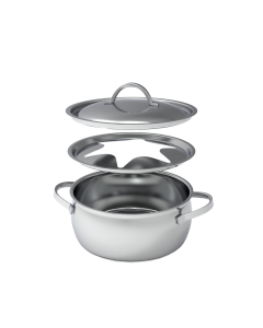 Gstaad Fonduetopf / Caquelon Edelstahl mit Deckel 