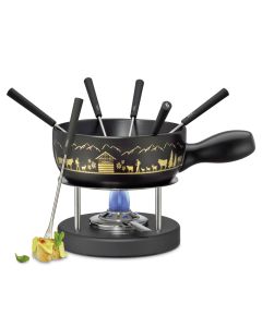 Käsefondue Set Montana schwarz / gold