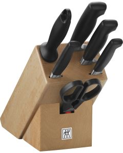 Vier Sterne Messerblock natur, 7-tlg.