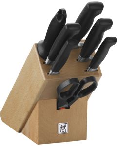 Vier Sterne Messerblock natur, 8-tlg. 