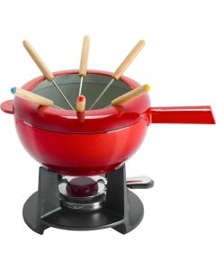 Zwilling Fondue-Set aus Gusseisen, kirschrot, ∅20cm