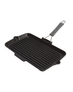 Grillpfanne, rechteckig, 34 cm x 21 cm, Schwarz