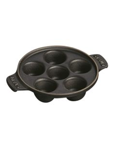 Staub Schneckenpfanne mit 6 Mulden, Schwarz