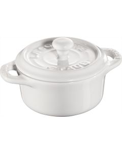 Mini Cocotte, rund, 10 cm, weiß