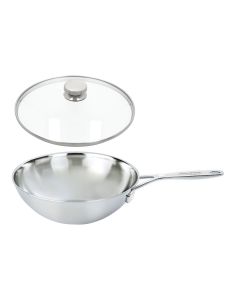 Demeyere Industry 5 Wok mit Zwilling Glasdeckel, Ø30cm