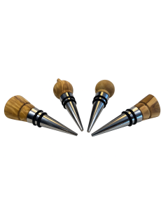 seleXions® Flaschenverschluss 4er Set, Olivenholz