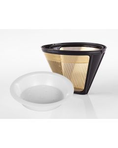 GF4S Gold Kaffee-Dauerfilter (Filter Nr. 4) mit Titanhartschicht + Tröpfli