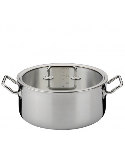 Spring: Brigade Basic Bratentopf niedrig m. Glasdeckel, Ø24cm