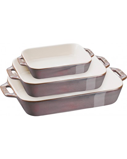 Staub: Auflaufform Set 3-tlg., Antik-Grau