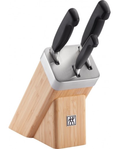 Zwilling: Vier Sterne Selbstschärfender Messerblock, 4-tlg., Bambus