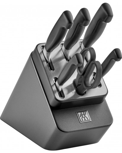 Zwilling: Vier Sterne Selbstschärfender Messerblock, Anthrazit, 7-tlg.