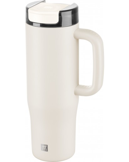 Zwilling: Thermo Plus Thermobecher mit Strohhalm, 900 ml, Edelstahl, Cream