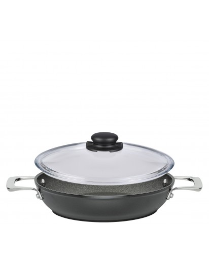 Spring: Meridian Intense Pro Servierpfanne XL mit Vulcano Glasdeckel, Ø24cm
