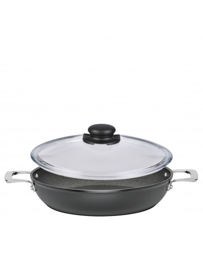 Spring: Meridian Intense Pro Servierpfanne XL mit Vulcano Glasdeckel