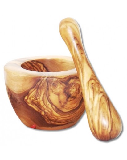 Olivenholz Mörser groß glatt stark ca. 12 cm