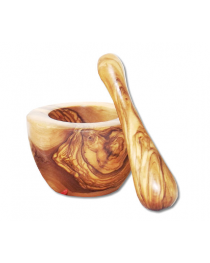 Mörser mittel glatt stark Olivenholz ca. 10 cm