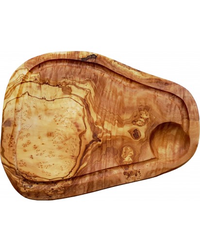 Olivenholz Brett mit Saftrille Naturform, ca.30cm