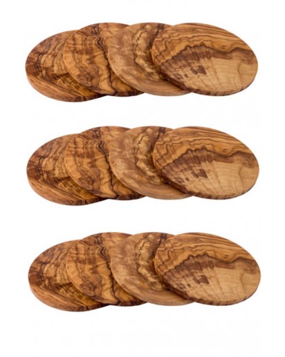 12x Minibrett / Untersetzer rund, ca. Ø9cm
