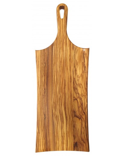 Olivenholz Swing Griffbrett / Gemüsebrett, gerundet, ca. 44x16cm