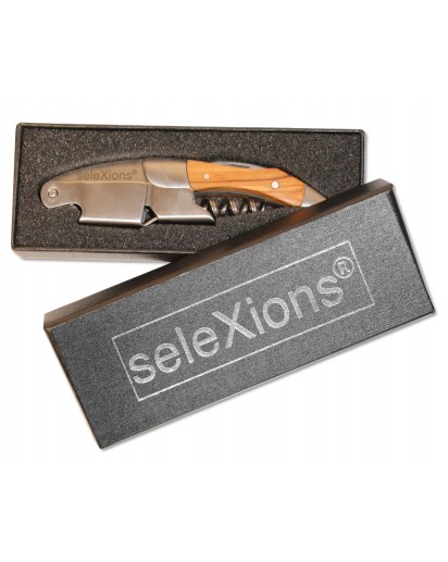 seleXions®: Kellnermesser mit Olivenholz Griff in Geschenkbox