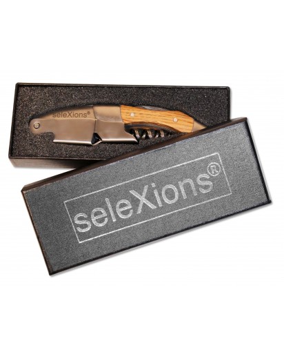 seleXions®: Kellnermesser mit Eichenholz Griff in Geschenkbox