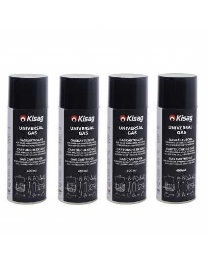 Kisag: Kigas Universalgas 4x Nachfüllflaschen (inkl. Adapter)