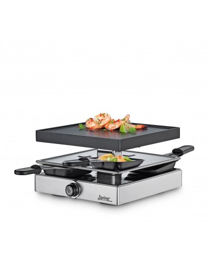 Spring: Raclette4 Classic mit Alu Grillplatte, silber