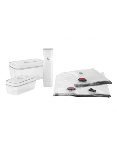 Zwilling: Fresh & Save Vakuum Starterset, Borosilikat Glas / S/M, 7-tlg, Weiß