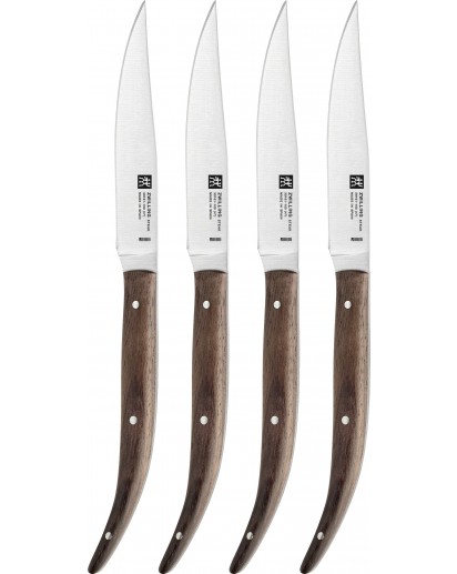 Zwilling: Steakmesserset 4-tlg., Eichenholz dunkel