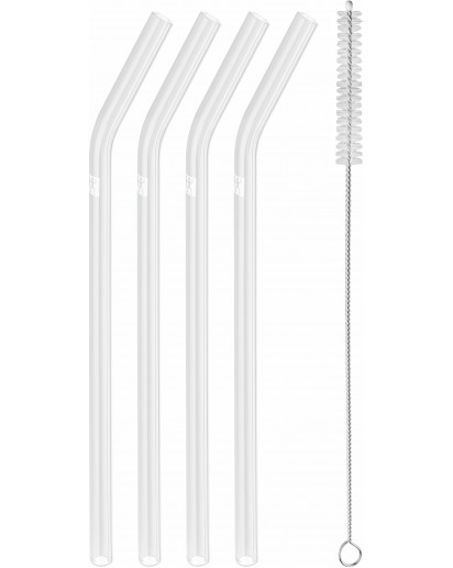 Zwilling: Sorrento Glasstrohhalme gebogen, transparent