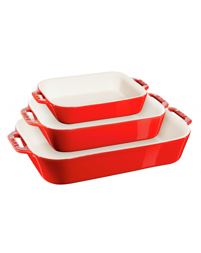 Staub: Auflaufform Set 3-tlg., Kirschrot