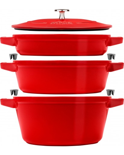 Staub: Kochtopfset 3-tlg. aus Gusseisen, kirschrot