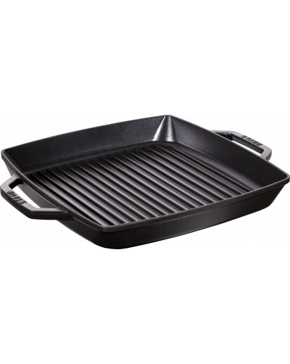 Staub: Grill-Pfanne mit 2 Griffen, quadratisch, schwarz, 33cm