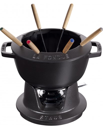 Staub: Fondue Set, Ø20cm, schwarz