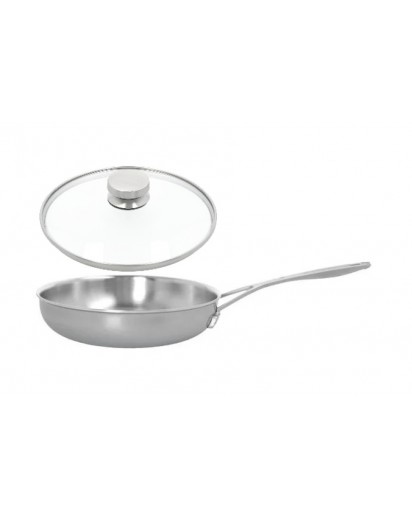 Demeyere: Industry 5 Bratpfanne mit Zwilling Glasdeckel, Ø24cm