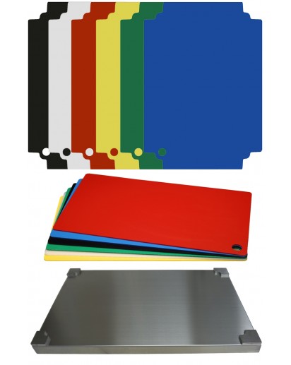 Selexions: Top Board Edelstahl Schneidbrett + 12 farb. Einlagen, GN1/1