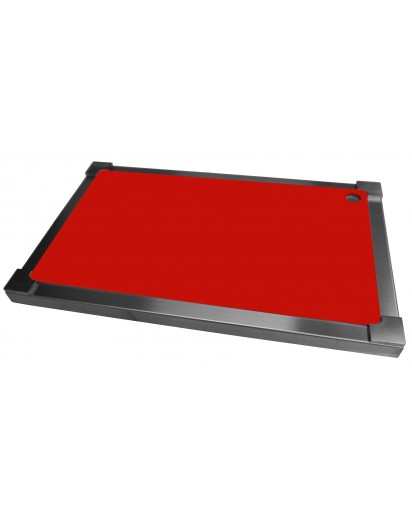 seleXions®: Top Board Edelstahl GN 1/1 mit 3 Schneideinlagen, rot