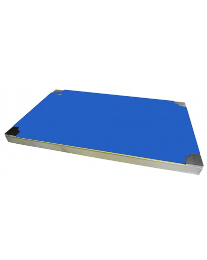 seleXions®: Top Board Edelstahl GN 1/1 mit 3 Schneideinlagen vollflächig, blau 