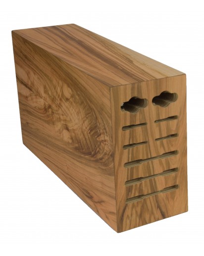 seleXions®: Messerblock mit 9 Öffnungen, Olivenholz, leer