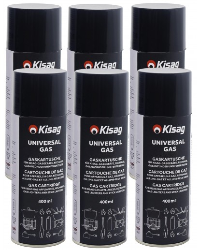 Kisag: Kigas Universalgas 6x Nachfüllflaschen (inkl. Adapter)