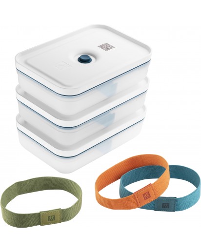 Zwilling: Fresh & Save Vakuum Lunchbox Set, L flach, 6-tlg, Kunststoff, Semitransparent-La Mer