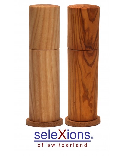 seleXions®: Set Salzmühle Esche und Pfeffermühle Olivenholz, 18cm  