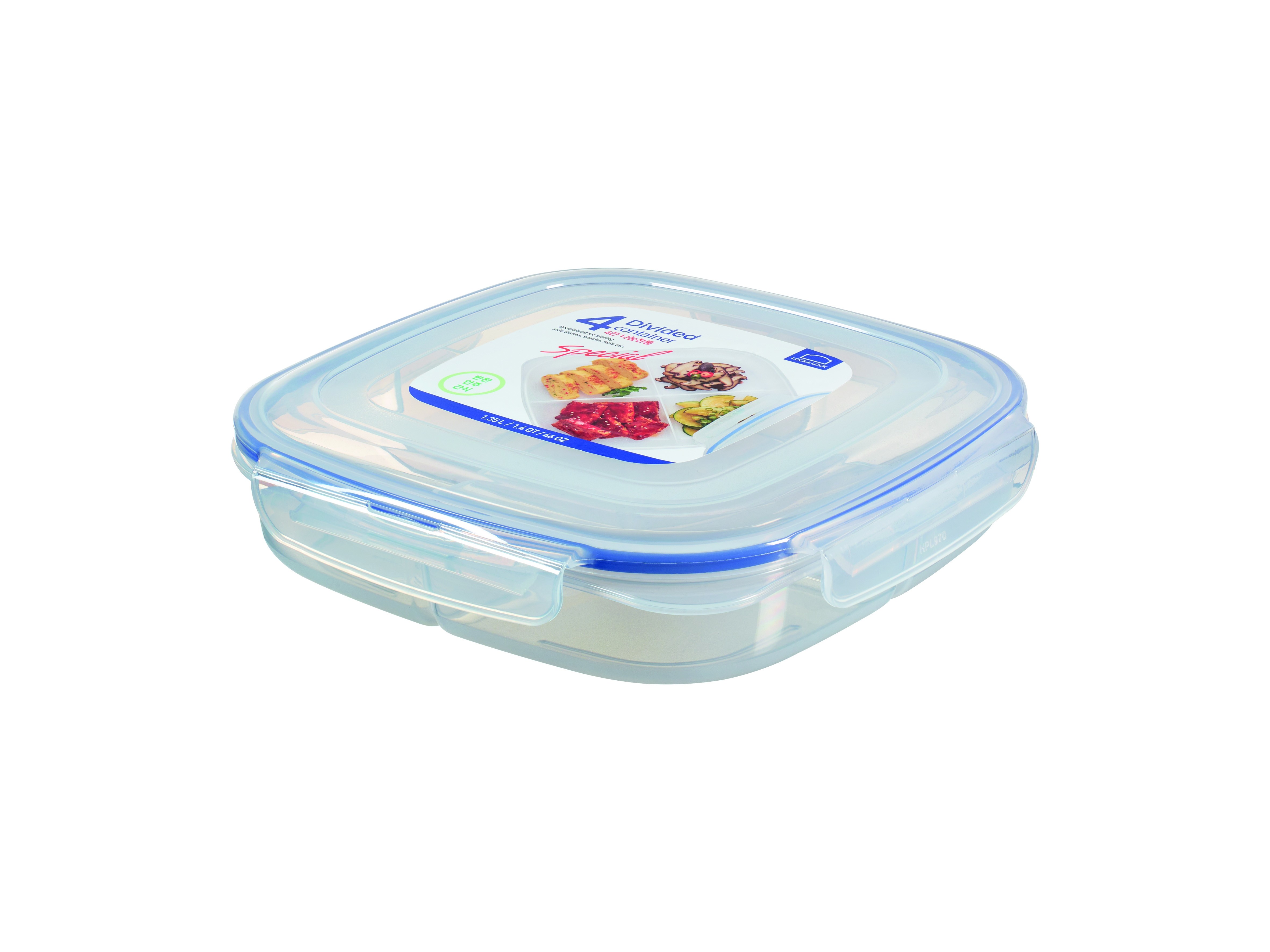 Qivine Snackbox Mit 4 Fächern - BPA-frei, 31x24x7cm