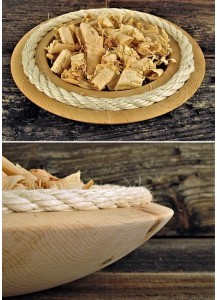 Zirbenschale mit Duftring, Öl und Zirbenspänen