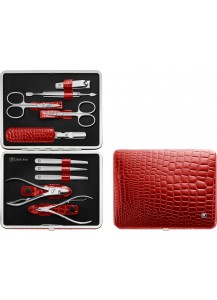 Zwilling: Maniküre Pediküre Set 10-tlg., Leder, rot