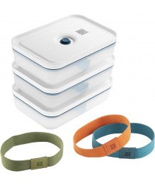 Zwilling: Fresh & Save Vakuum Lunchbox Set, L flach, 6-tlg, Kunststoff, Semitransparent-La Mer
