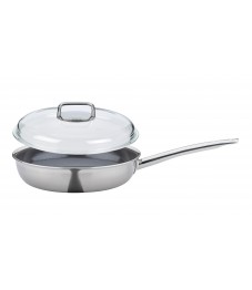 Spring: Vulcano Pure XL Bartpfanne mit Domo Glasdeckel, Ø28cm